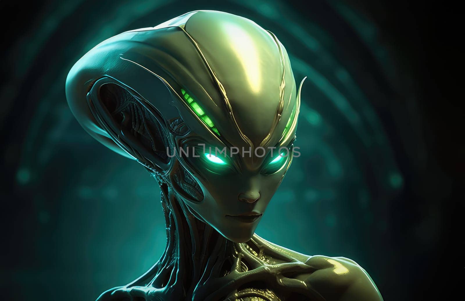 Portrait of a humanoid alien creature.  by palinchak