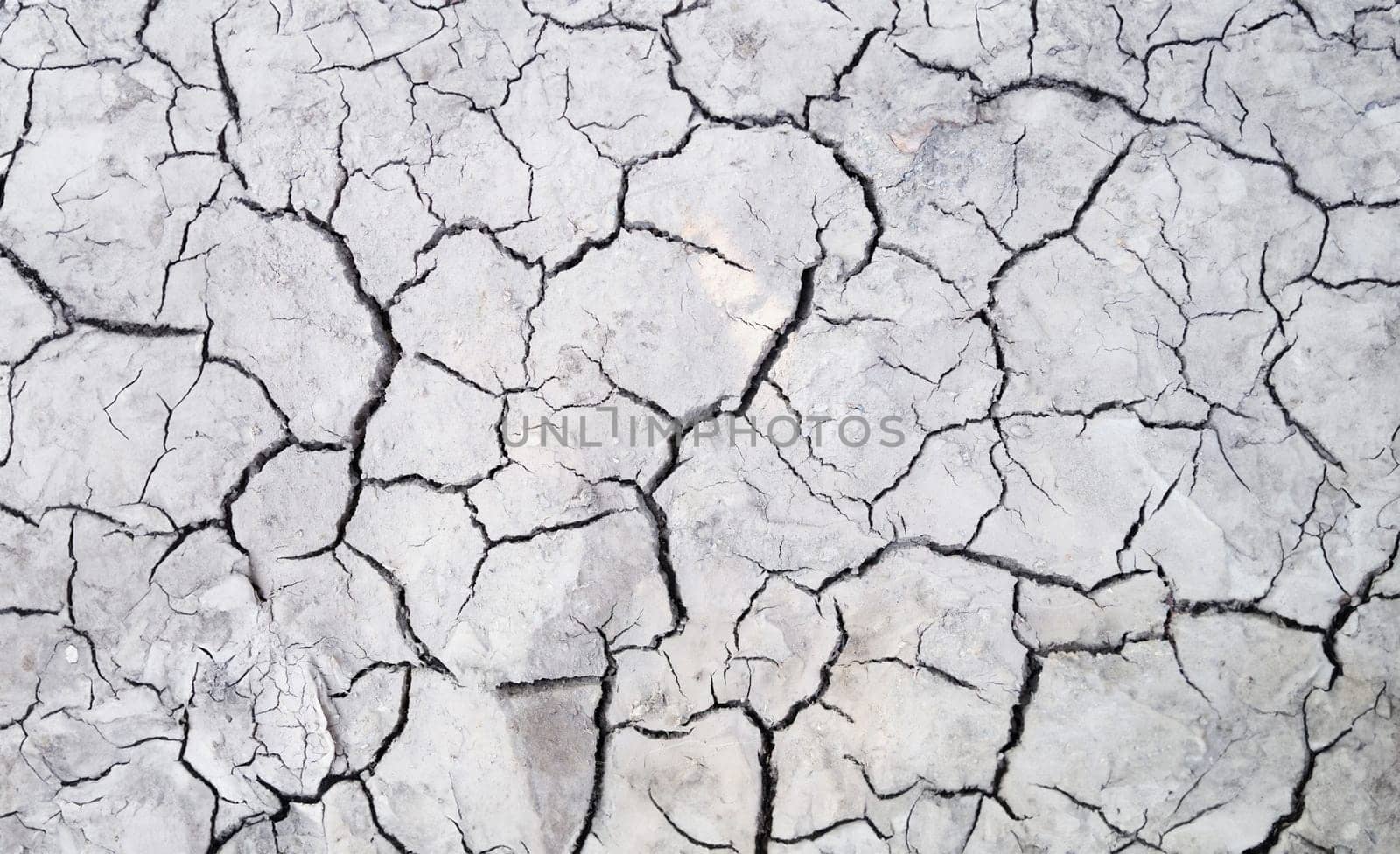 Closeup of crack on dry ground background. Ecological disaster global drought concept