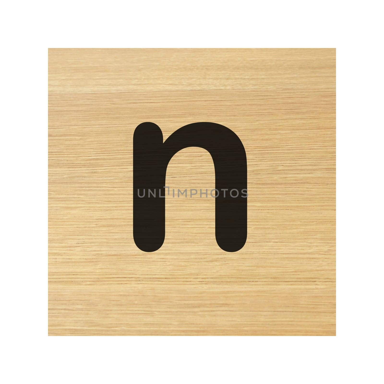 small n wood block on white with clipping path by VivacityImages