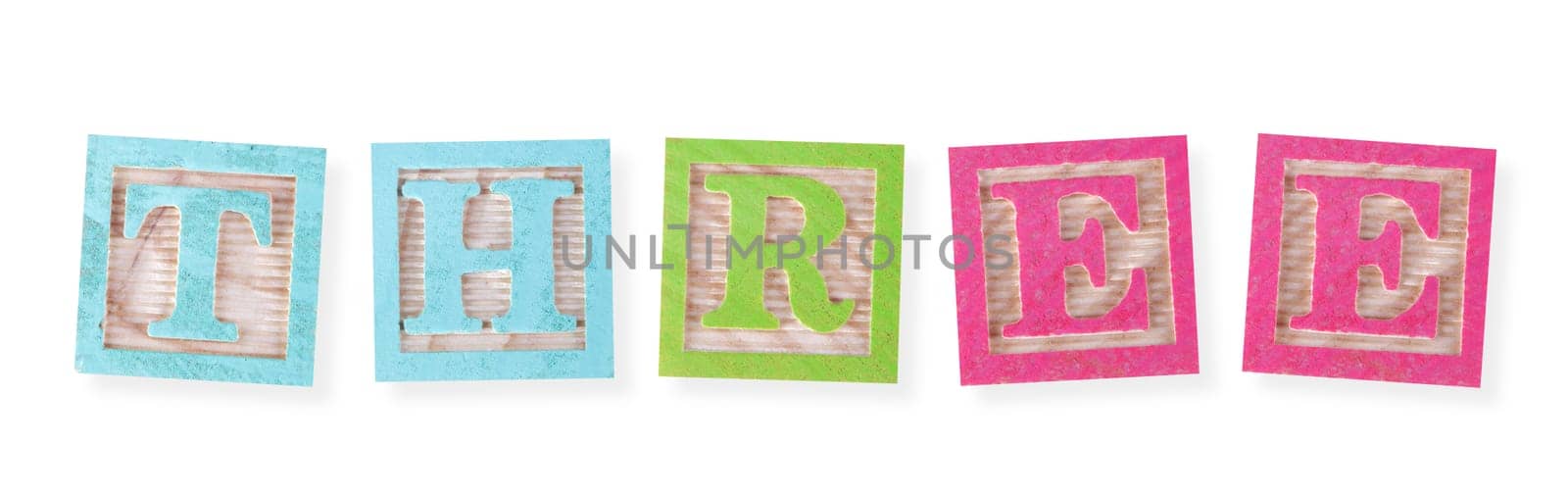 Three concept with childs wood blocks by VivacityImages