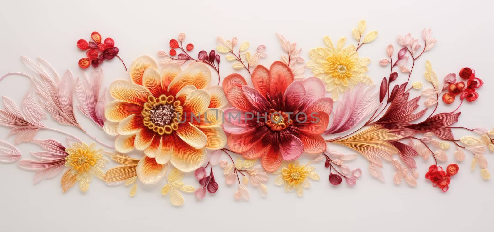 Colorful Floral Beauty on Romantic Pink Background