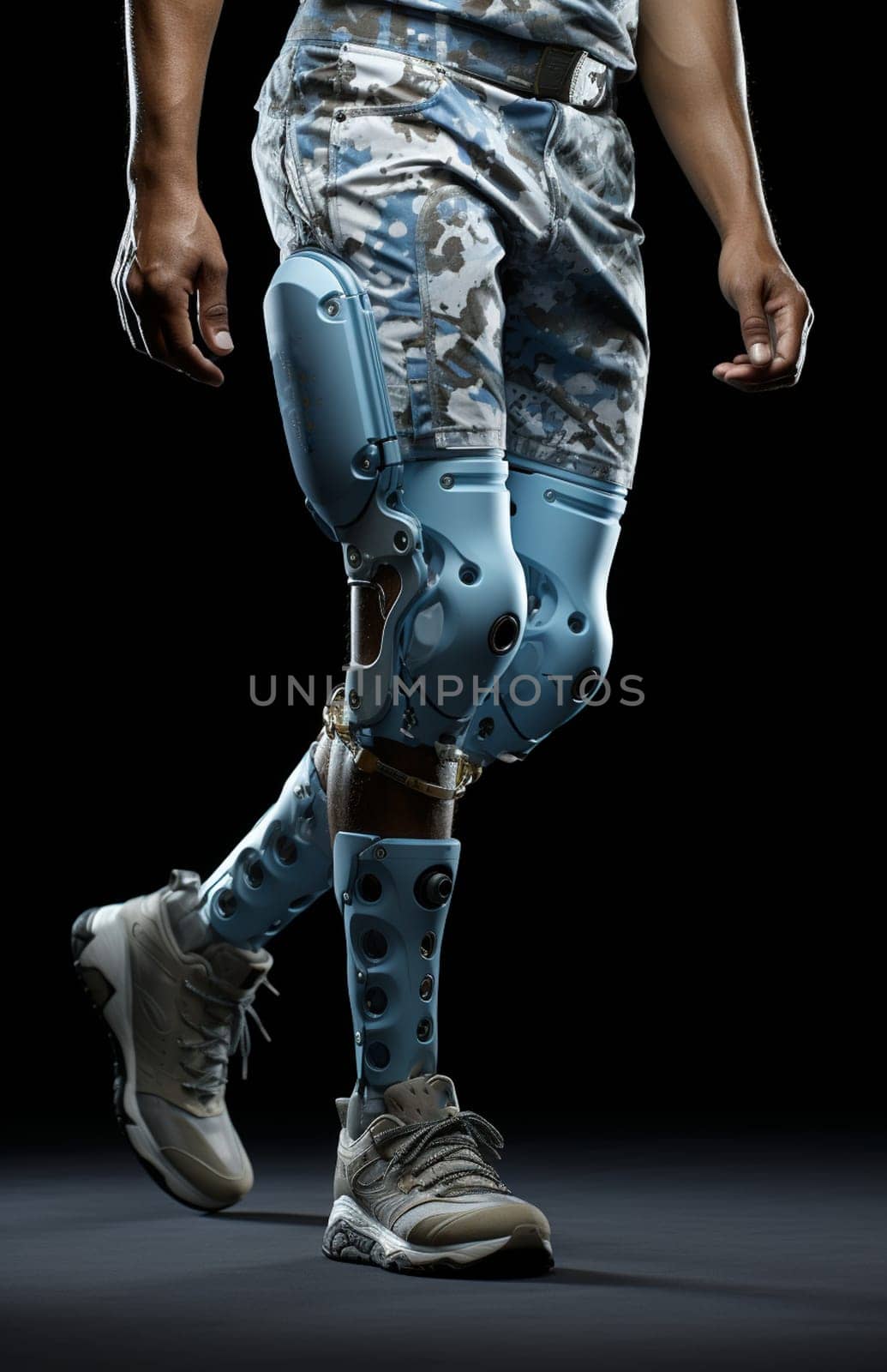 3d render of a unpowered human exoskeleton