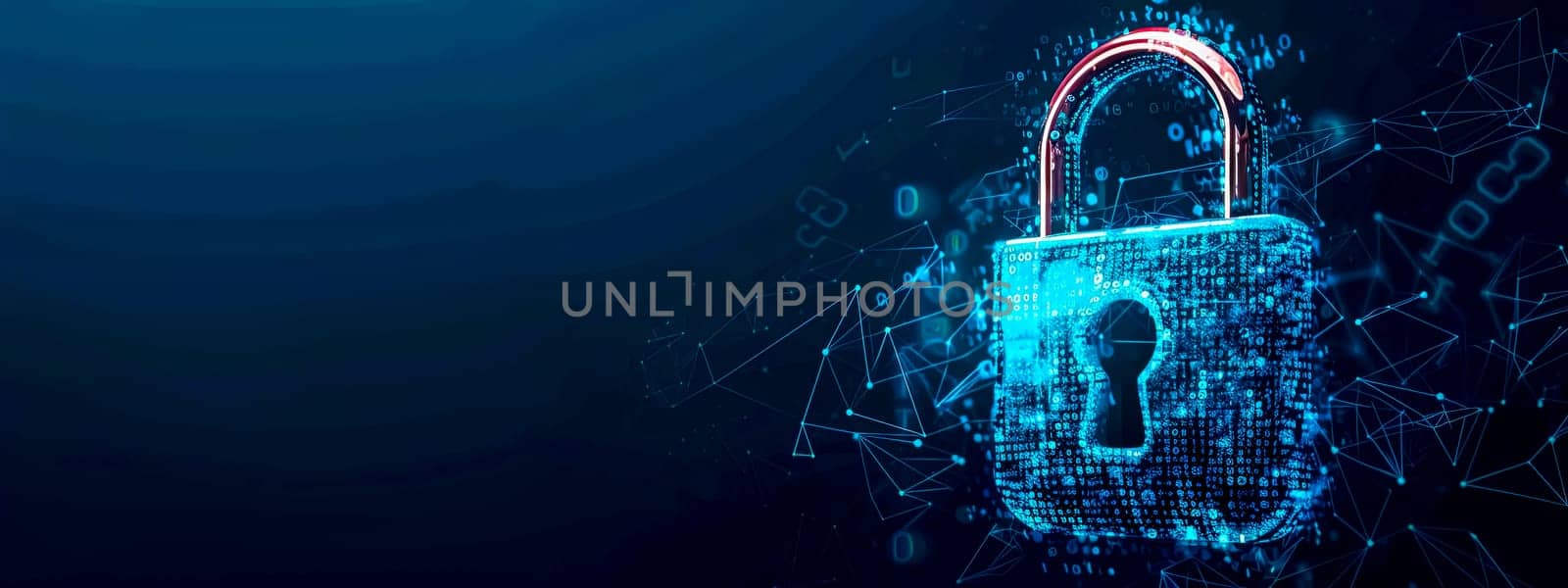 Cybersecurity Concept with Encrypted Digital Lock - Data Protection and Internet Safety by Edophoto