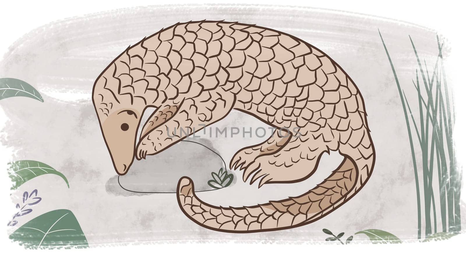 Pangolin or scaly anteater, a scales covered mammal from tropical areas such as Africa and Asia. by XabiDonostia