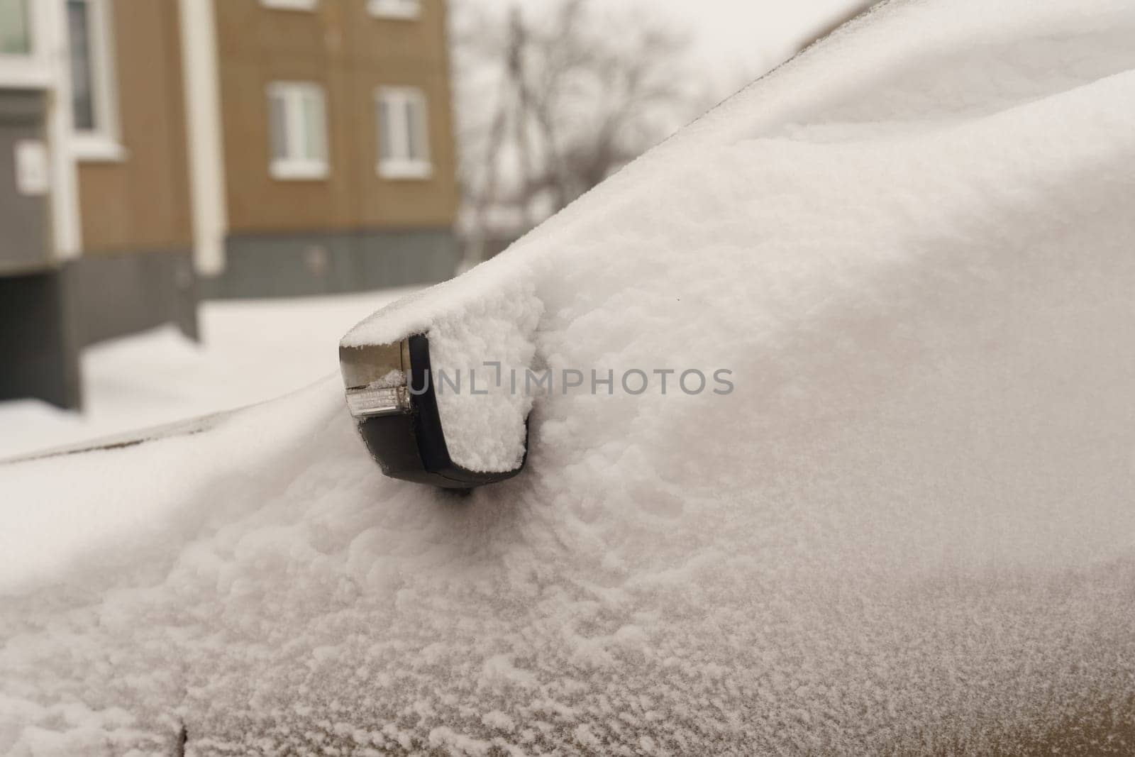 Snow-covered car mirror in bad weather. by Sd28DimoN_1976