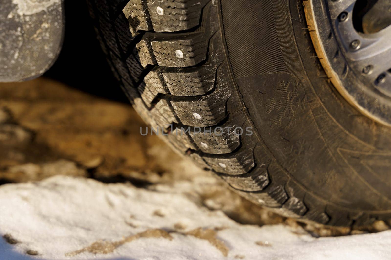 Winter studded car tires. Side view by Sd28DimoN_1976