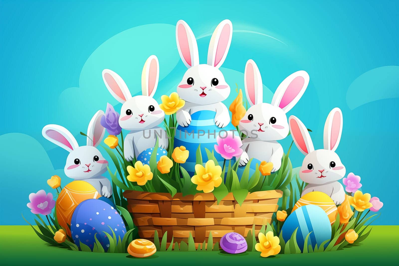 Bright Easter background. Festive layout.