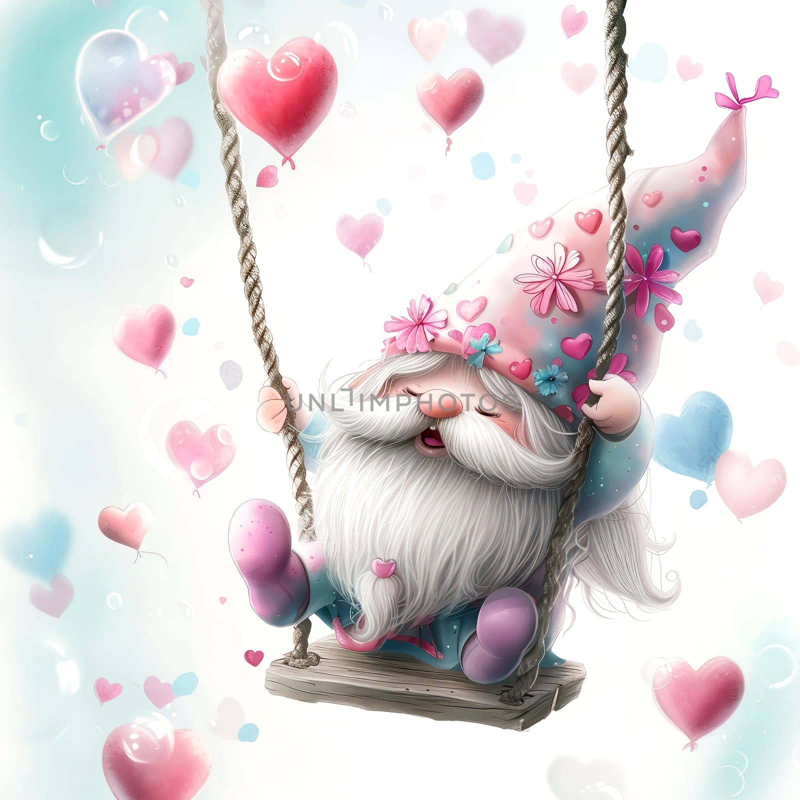 Gnome in love. Card for Valentine's Day. AI generated. by AndreyKENO
