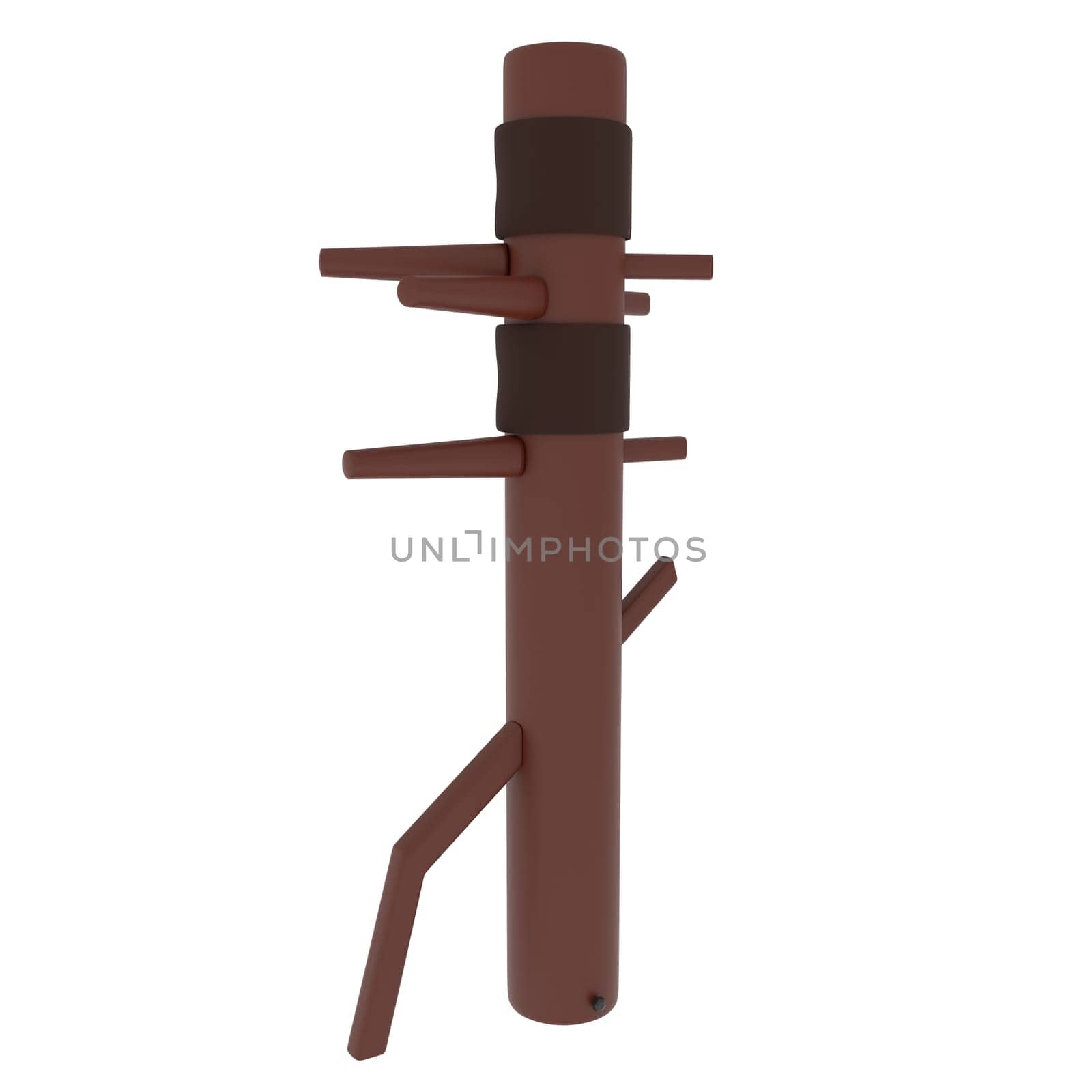 Wing Chun Dummy isolated on white background. High quality 3d illustration