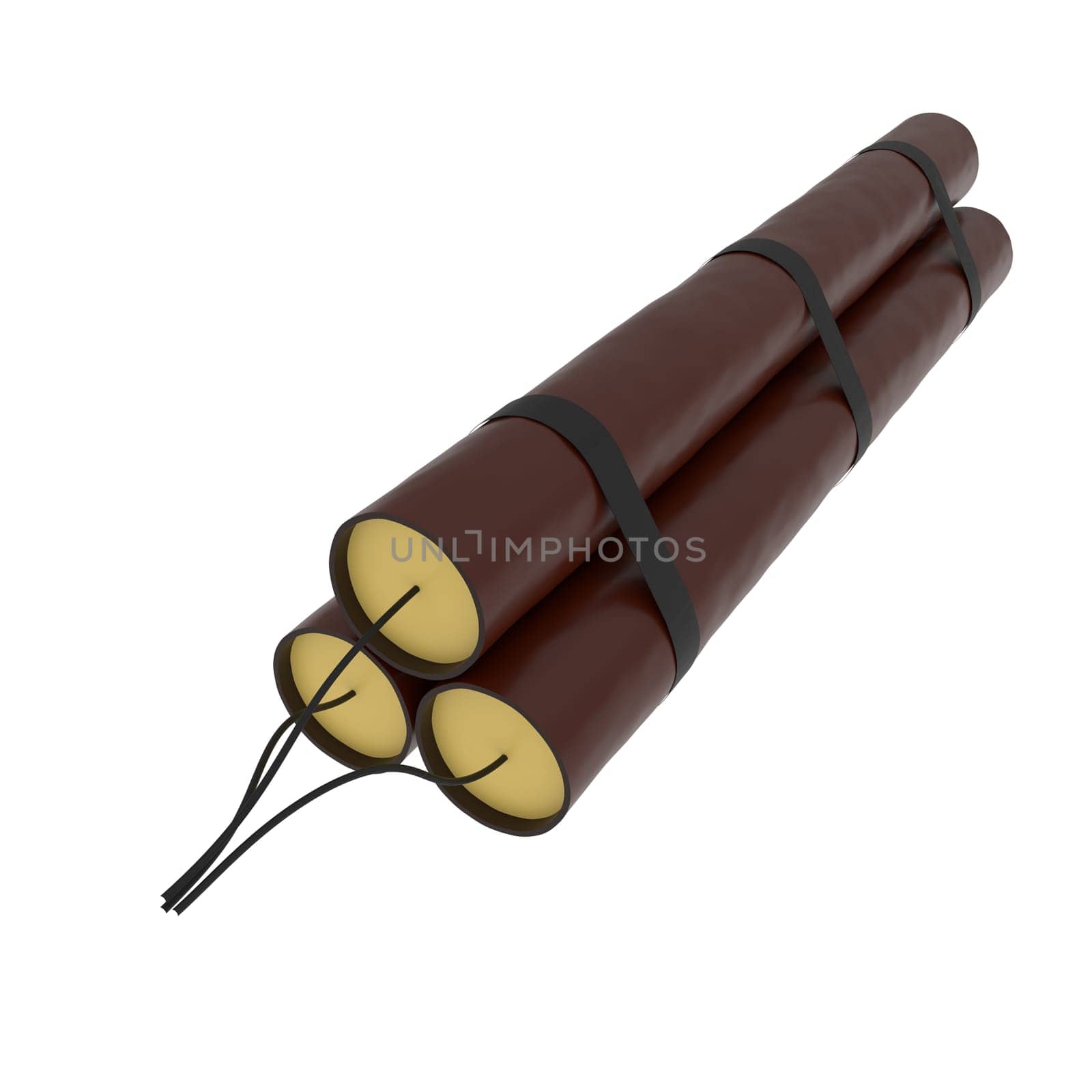 Dynamite isolated on white background. High quality 3d illustration