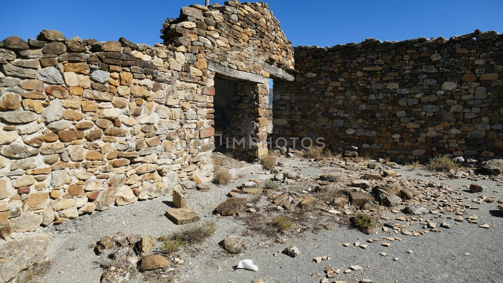 Ruins of an uninhabited village of Yesa in Navarre by XabiDonostia