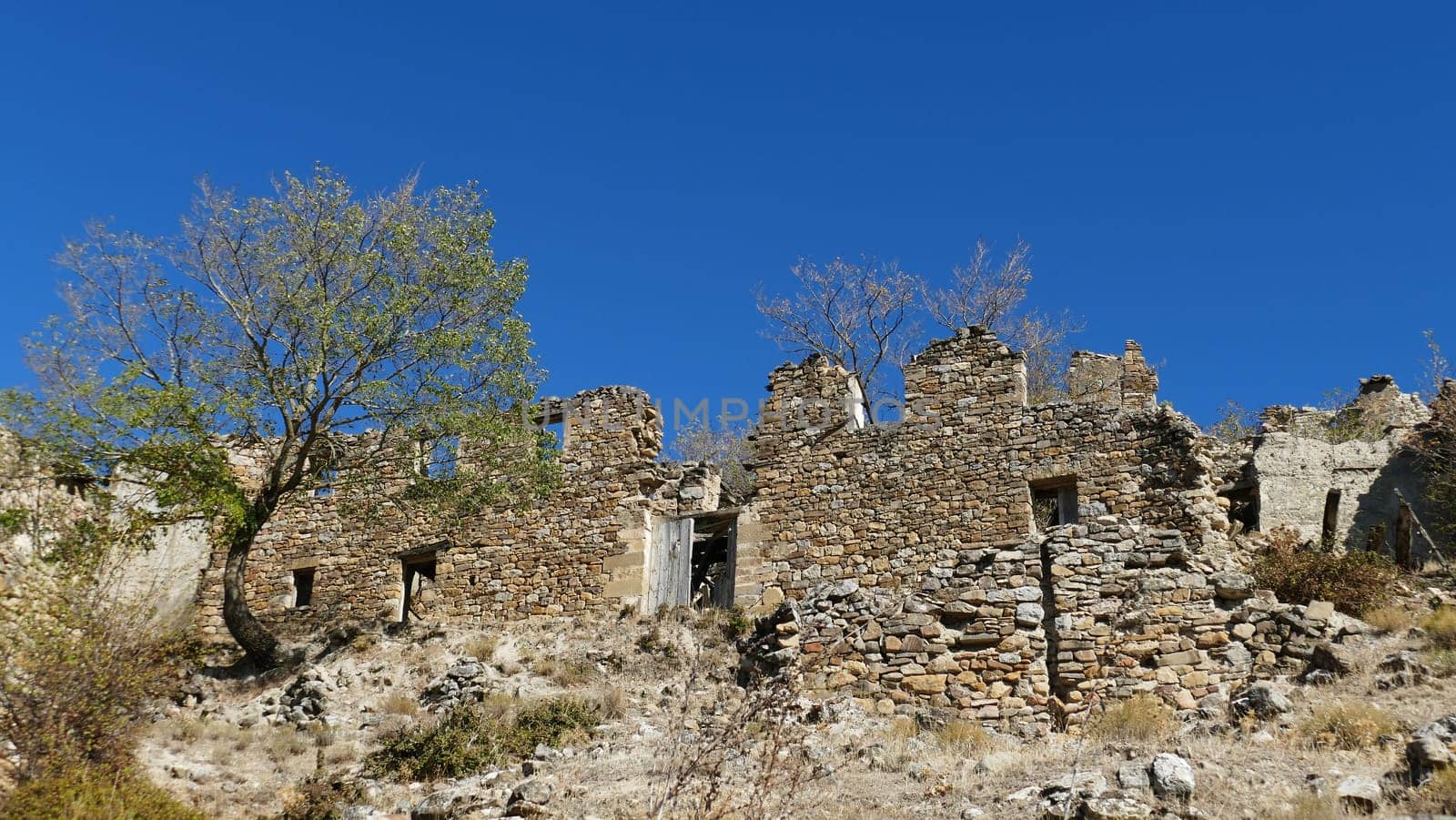 Ruined house in an uninhabited village of Yesa in Navarre