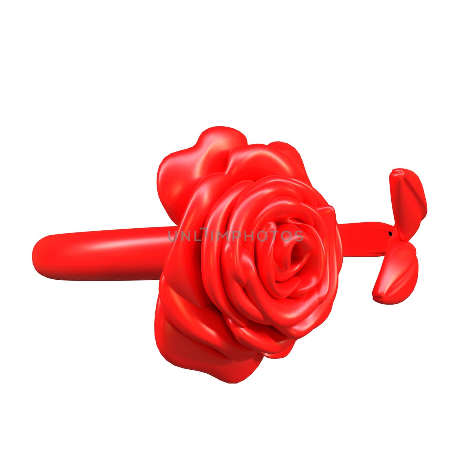 Flower Ring isolated on white background. High quality 3d illustration