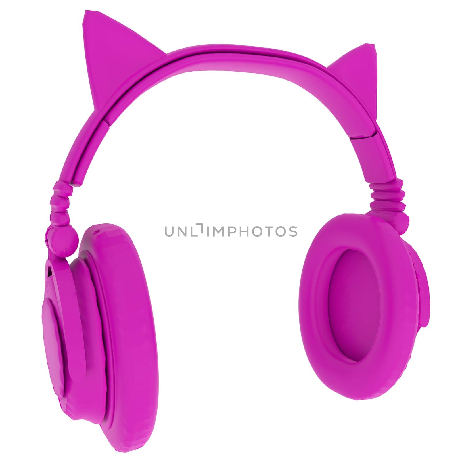 Cat Ear Headphones isolated on white background. High quality 3d illustration