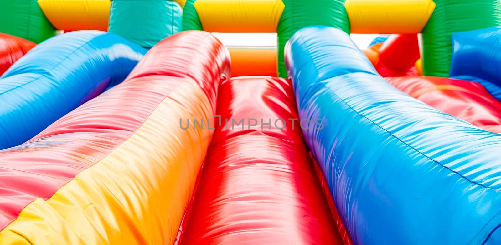 Colorful Inflatable Playground Structure for Kids' Entertainment and Outdoor Fun.