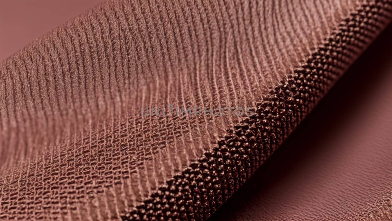 Detail of a nice brown fabric textured background. Generative AI.