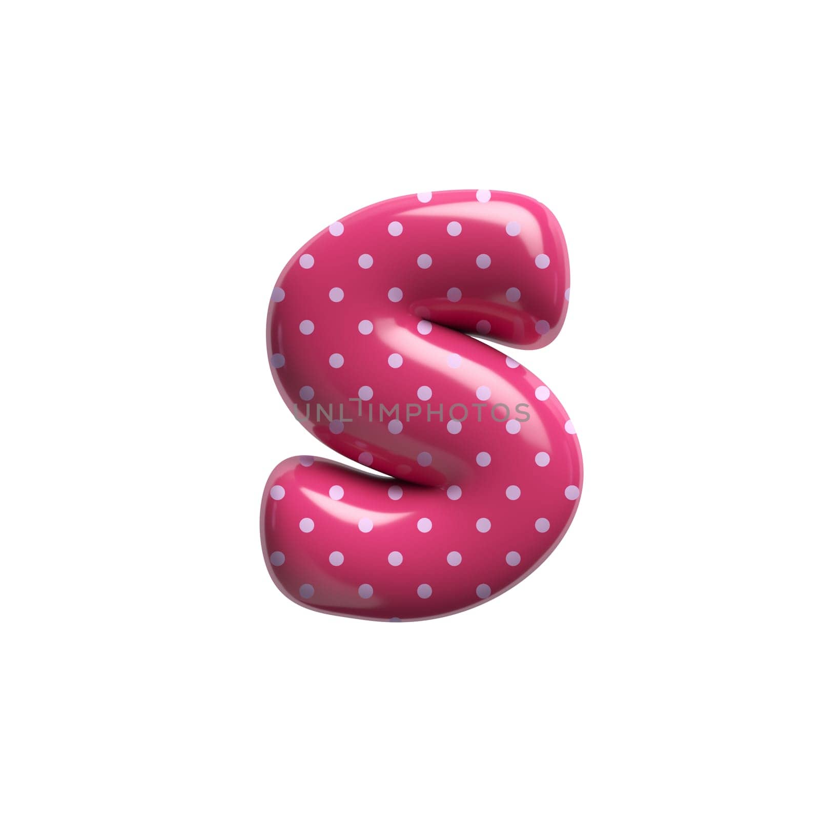 Polka dot letter S - Lowercase 3d pink retro font - Suitable for Fashion, retro design or decoration related subjects by chrisroll