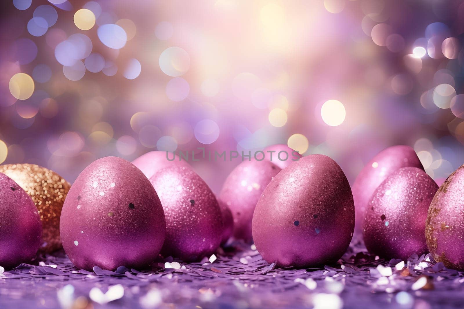 Easter background, Glitter and sequins by Nadtochiy