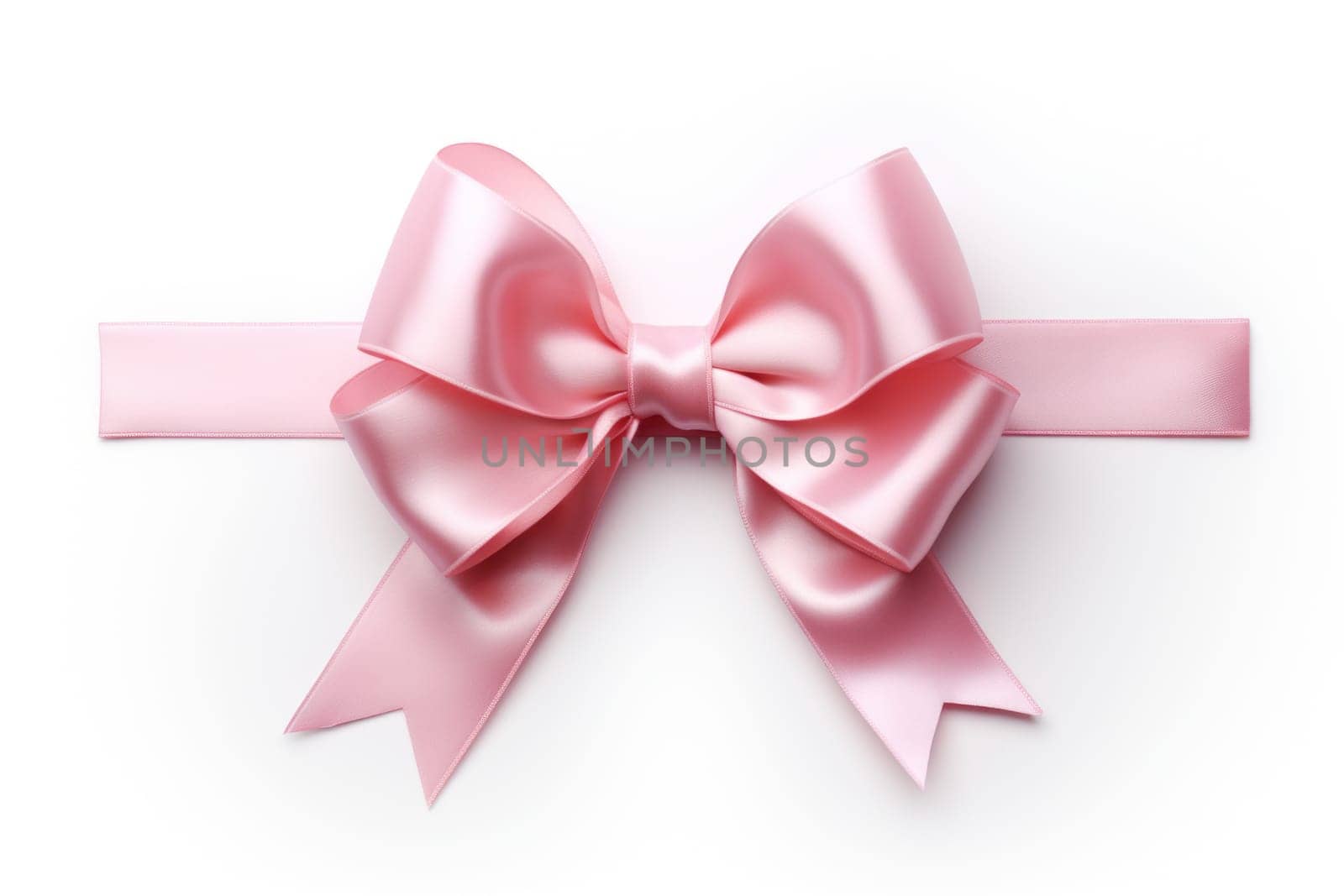 A minimalist representation of a pink ribbon. Generative AI.