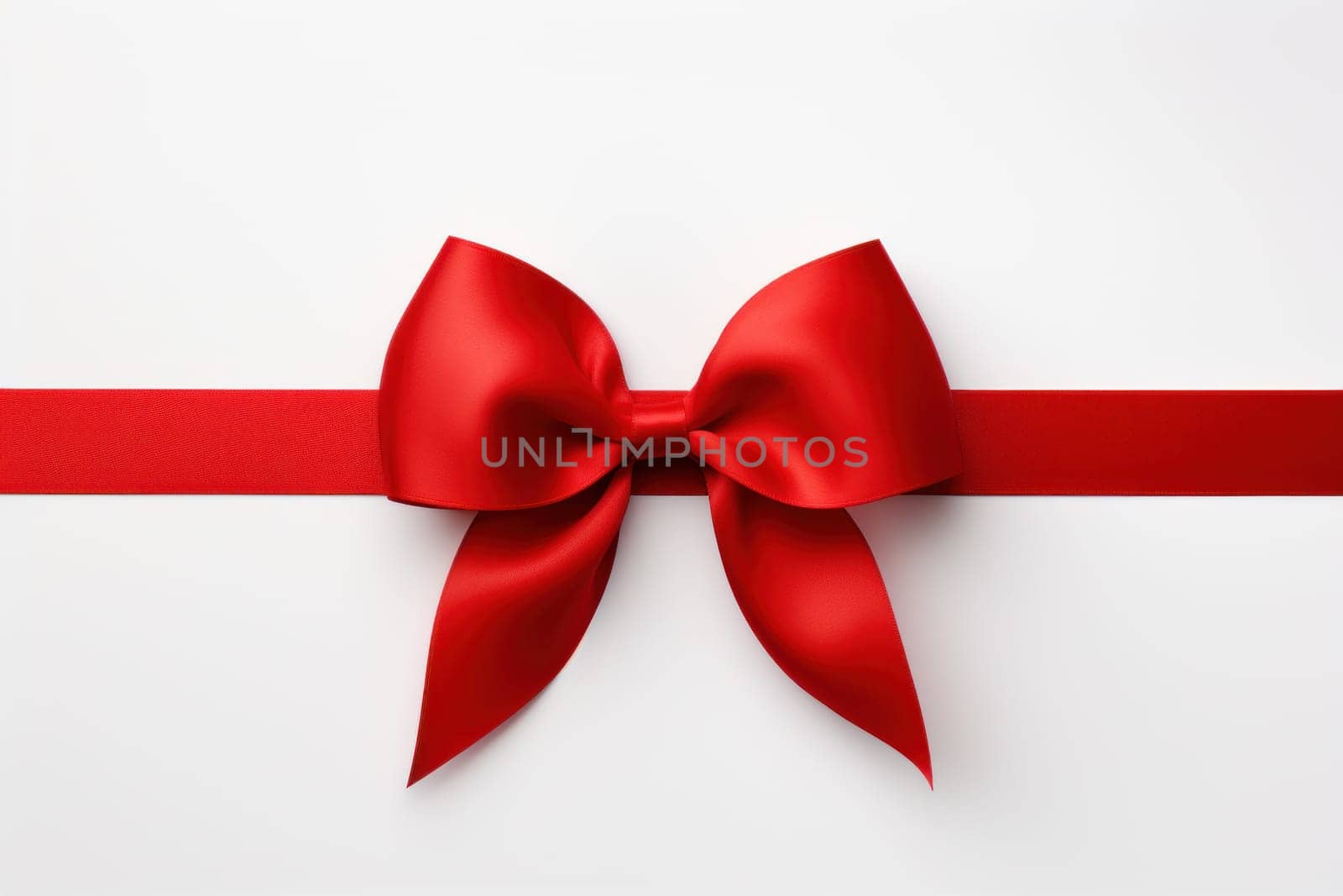 A minimalist representation of a red ribbon. Generative AI.