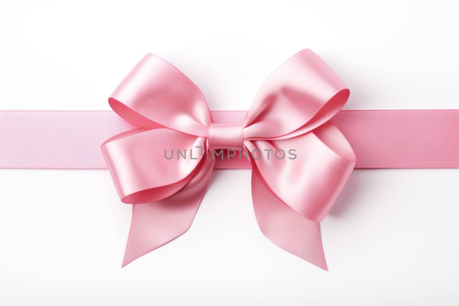 A minimalist representation of a pink ribbon. Generative AI.