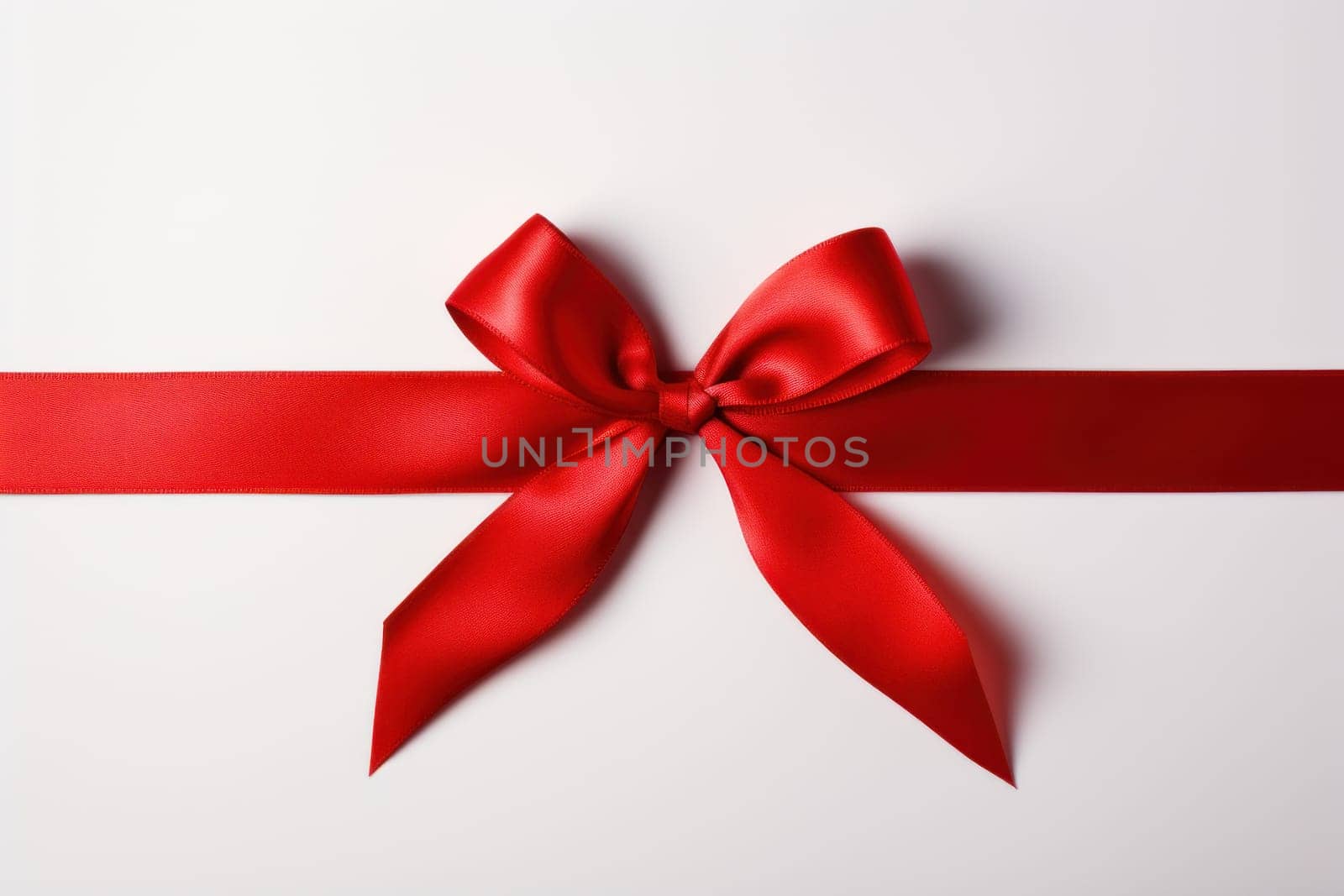 A minimalist representation of a red ribbon. Generative AI.
