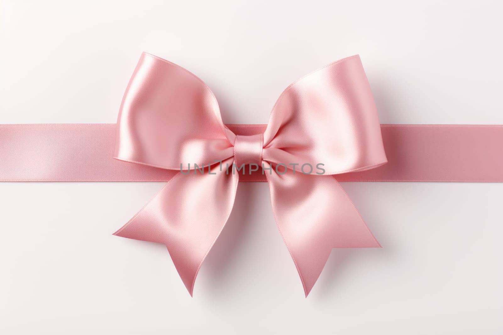 A minimalist representation of a pink ribbon. Generative AI.