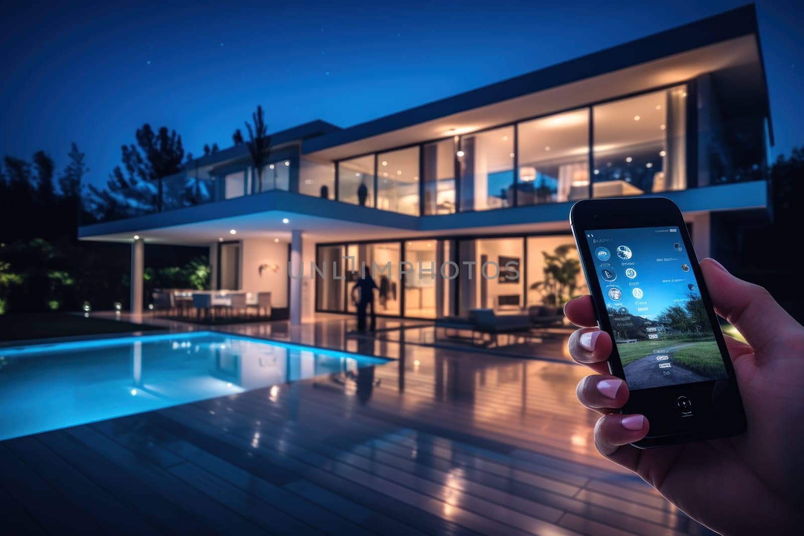 Smart home solutions, remote control via mobile devices and energy optimization. Generative AI.