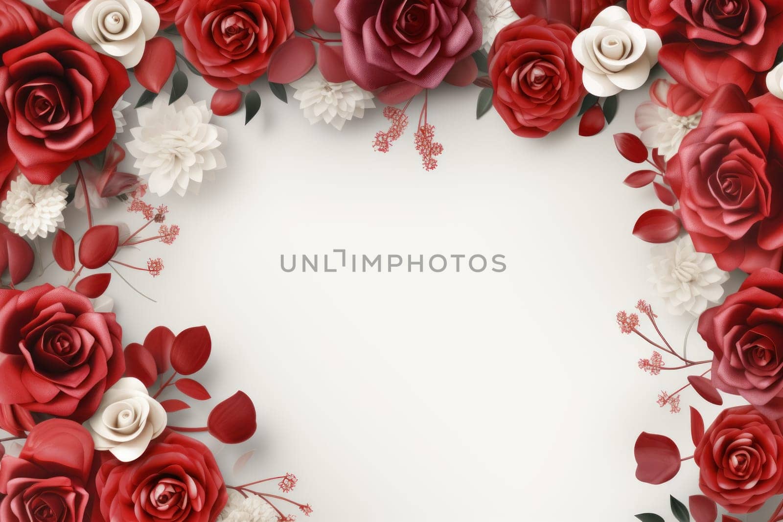 Valentines day frame banner. Generative AI by golfmerrymaker