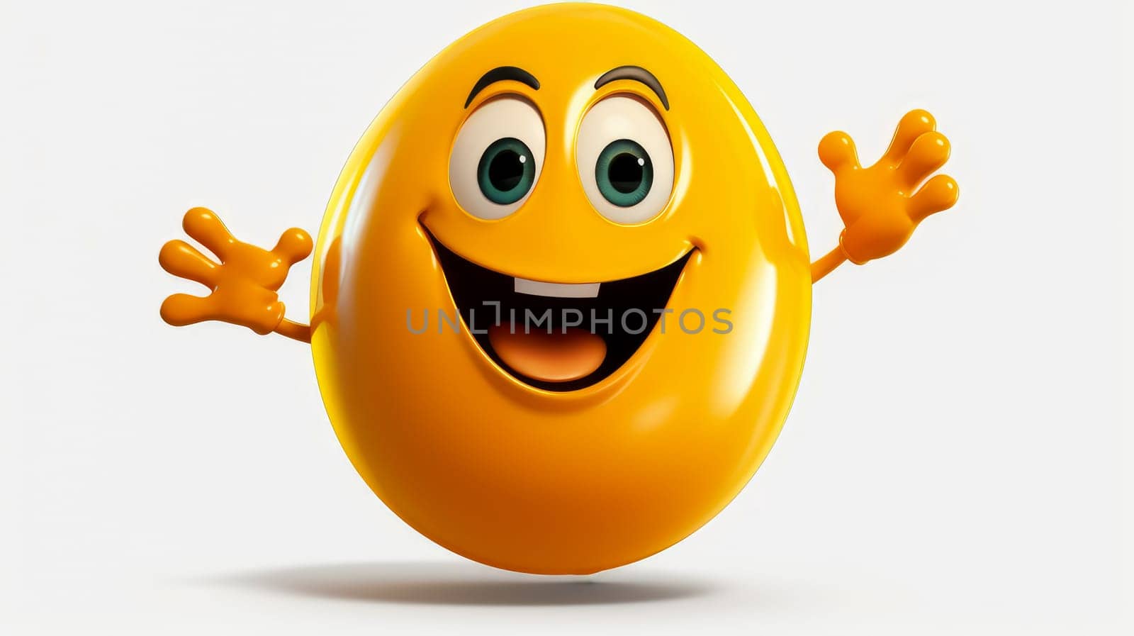 passionwith a cheerful face 3D on a white background. Cartoon characters, three-dimensional character, healthy lifestyle, proper nutrition, diet, fresh vegetables and fruits, vegetarianism, veganism, food, breakfast, fun, laughter, banner