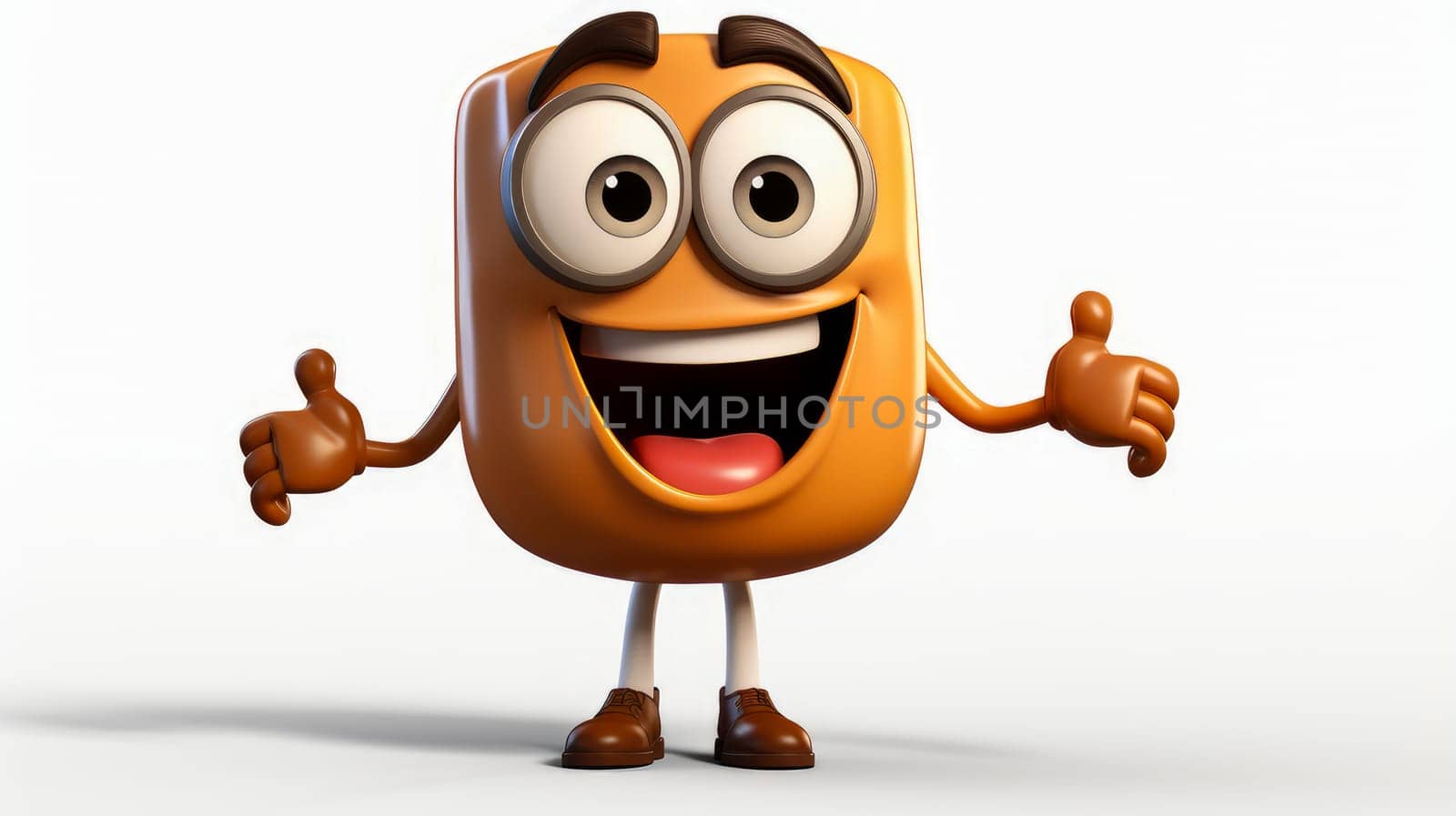 Patisson with a cheerful face 3D on a white background. Cartoon characters, three-dimensional character, healthy lifestyle, proper nutrition, diet, fresh vegetables and fruits, vegetarianism, veganism, food, breakfast, fun, laughter, banner