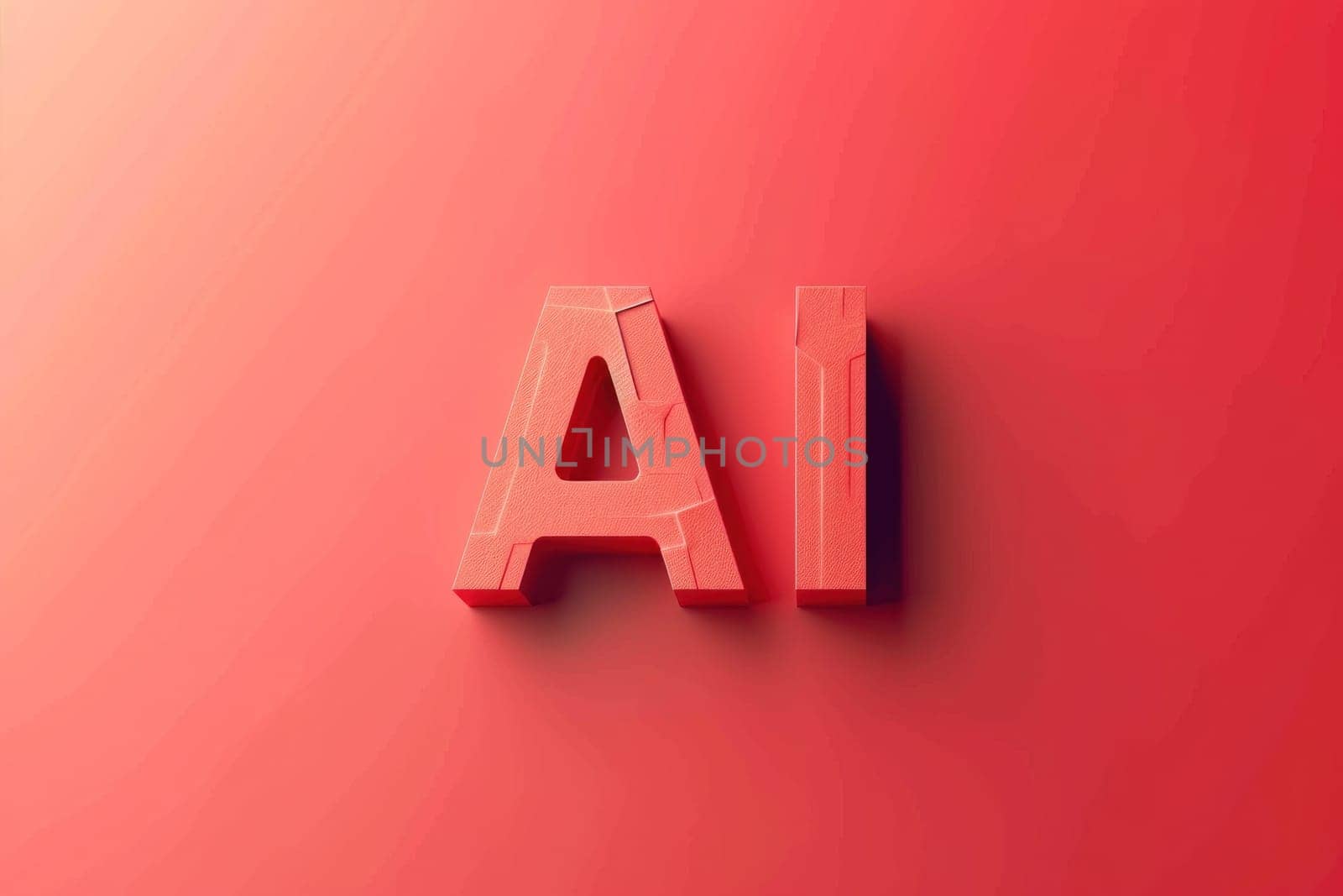 minimalistic style AI letters sign. Generative AI.