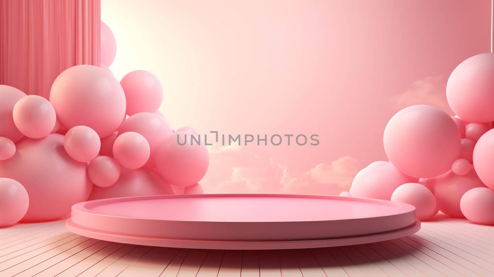 Soft Pink Valentine Collection Platform Concept. Generative AI.
