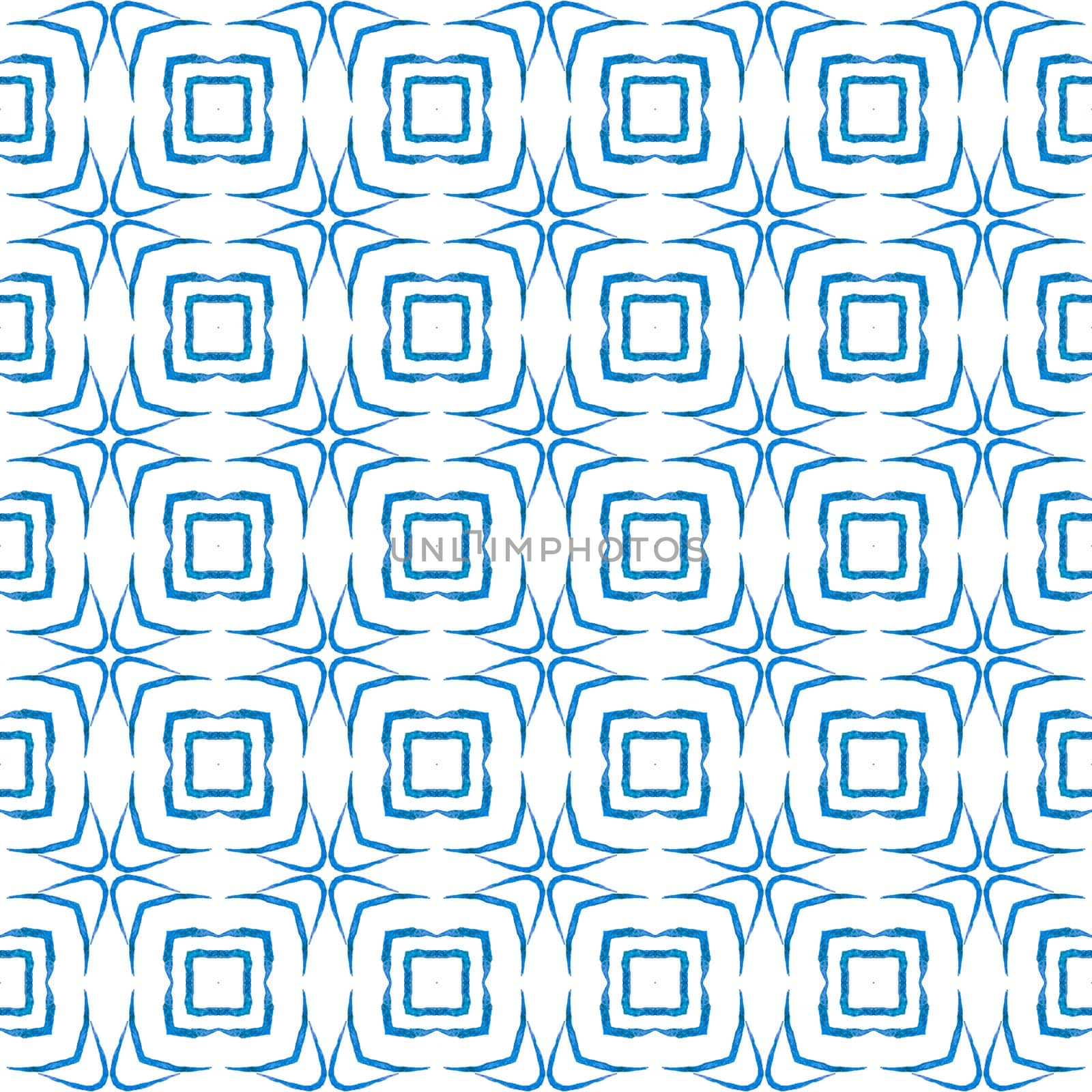 Trendy organic green border. Blue cute boho chic summer design. Organic tile. Textile ready wonderful print, swimwear fabric, wallpaper, wrapping.