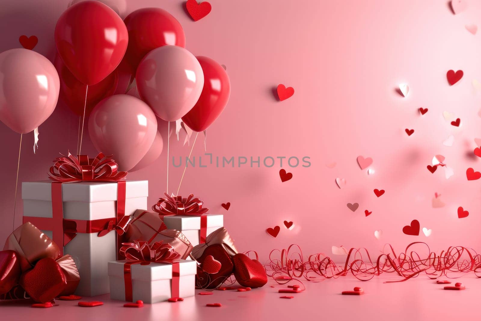 Simple happy valentine's day backgrounds. Generative AI.