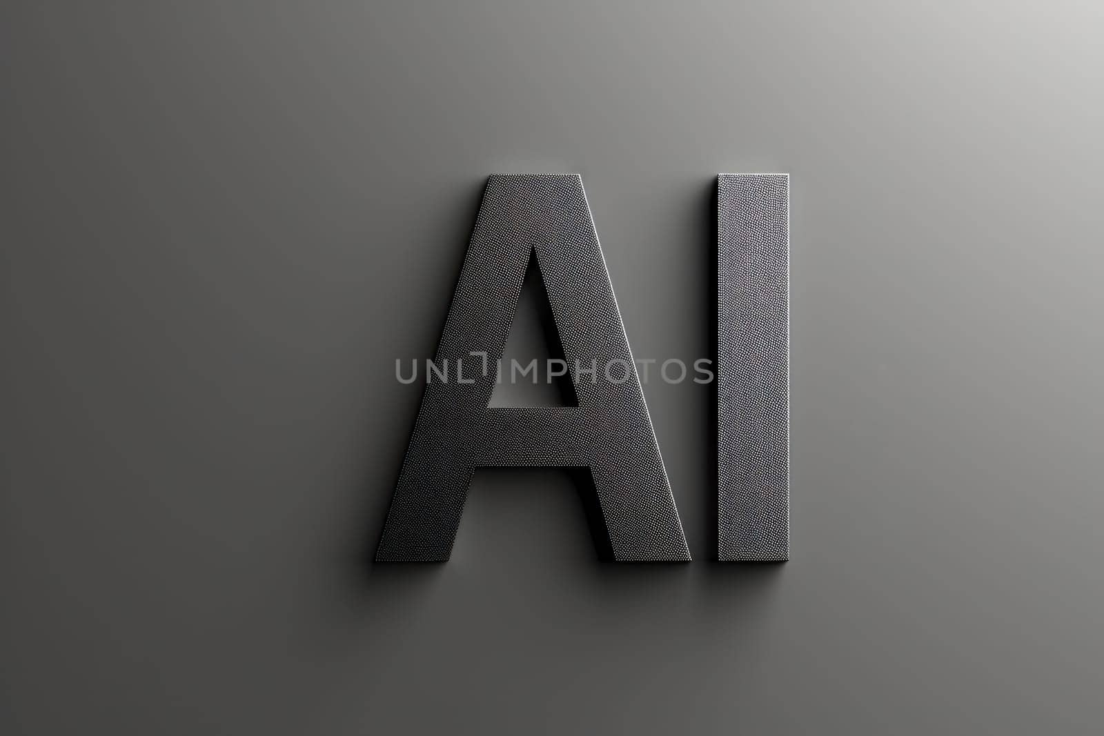 minimalistic style AI letters sign. Generative AI.