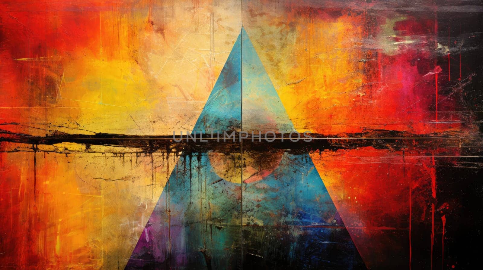 abstract color rainbow triangle background LGBTQIA, ai