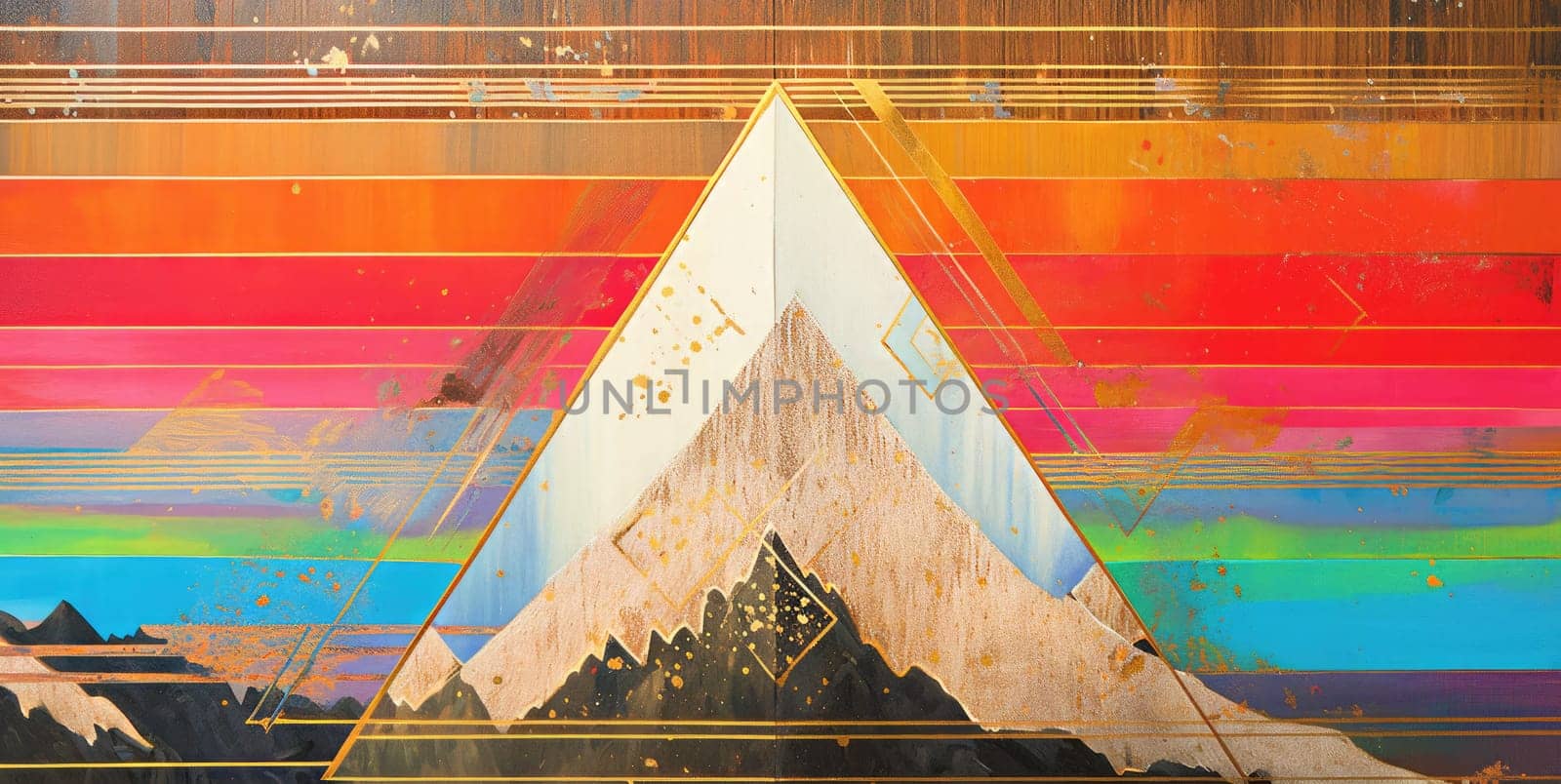 abstract color rainbow triangle background LGBTQIA, ai