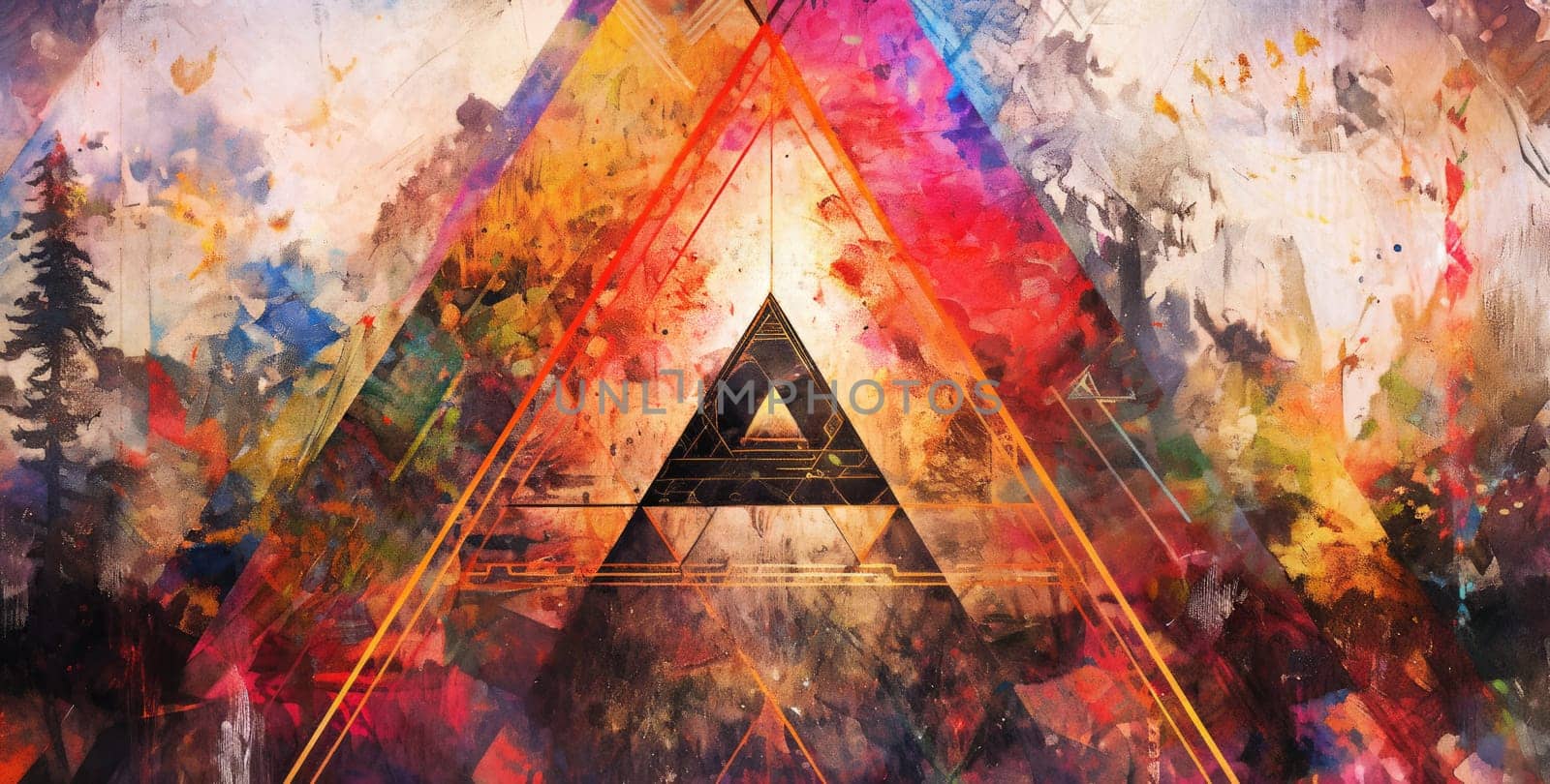 abstract color rainbow triangle background LGBTQIA, ai