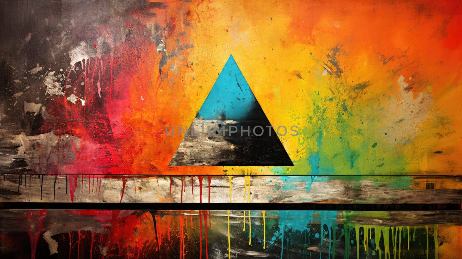abstract color rainbow triangle background LGBTQIA, ai
