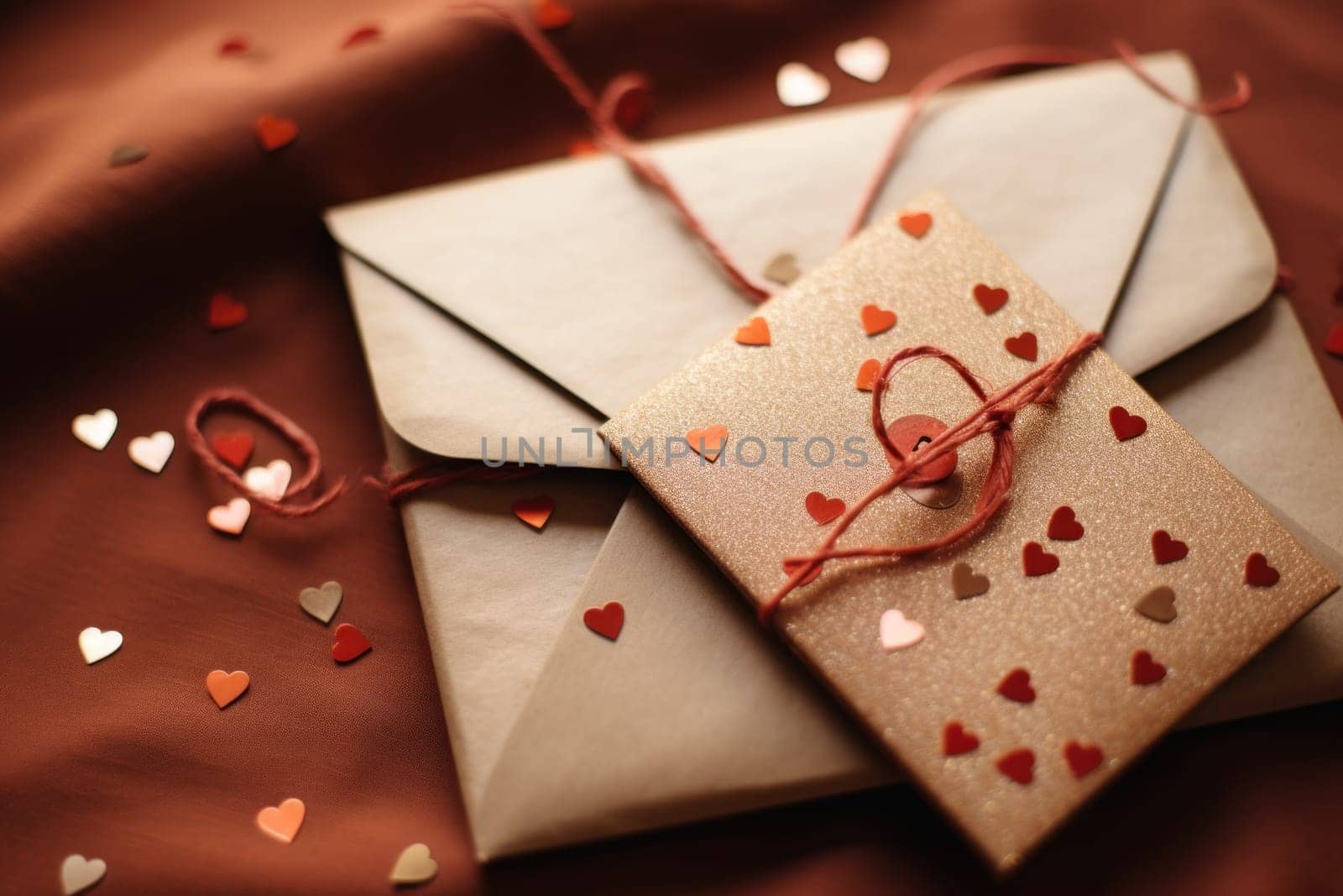 Envelope with heart for valentine day. Generative AI by golfmerrymaker
