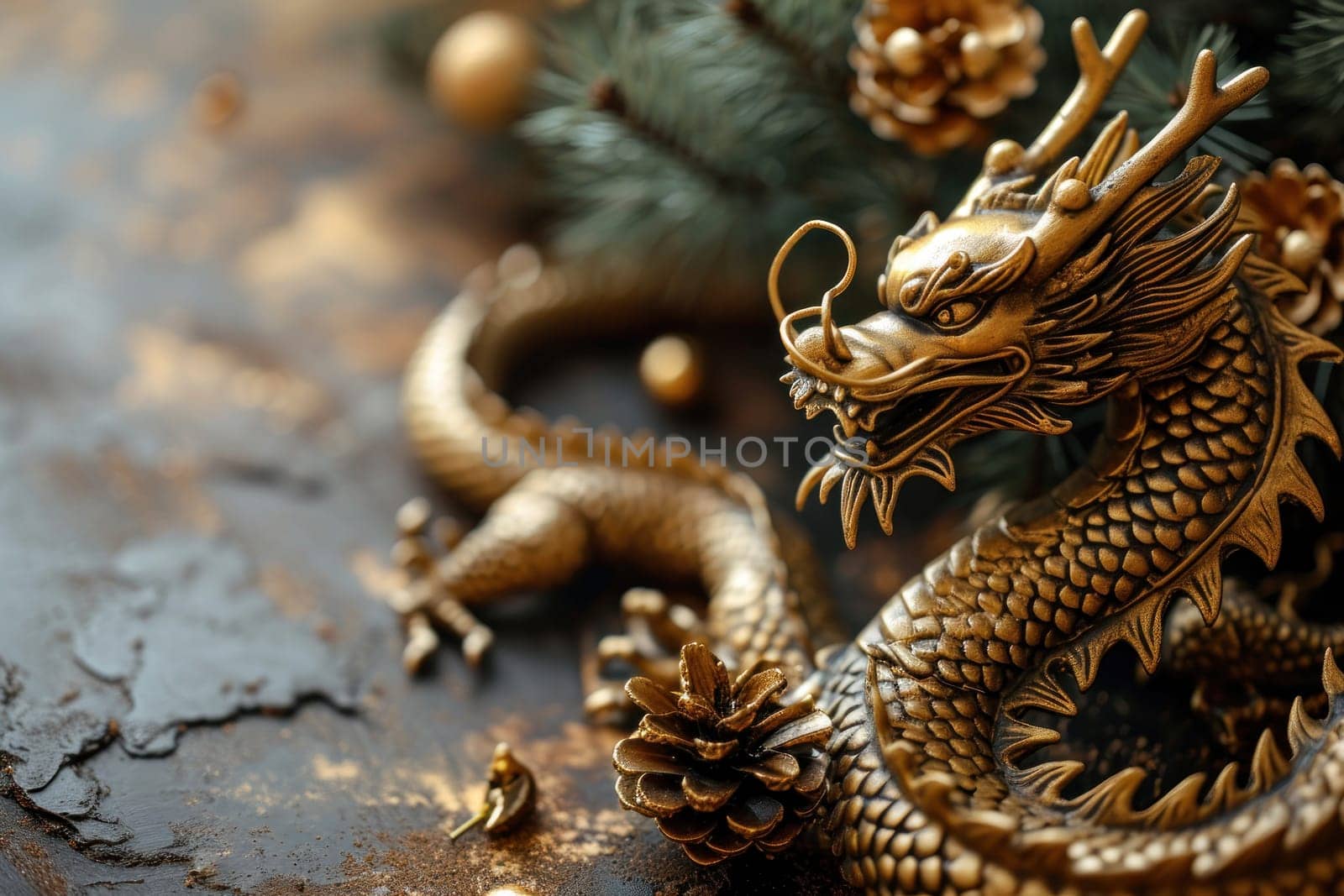 Dragon on a Chinese new year background. Generative AI.