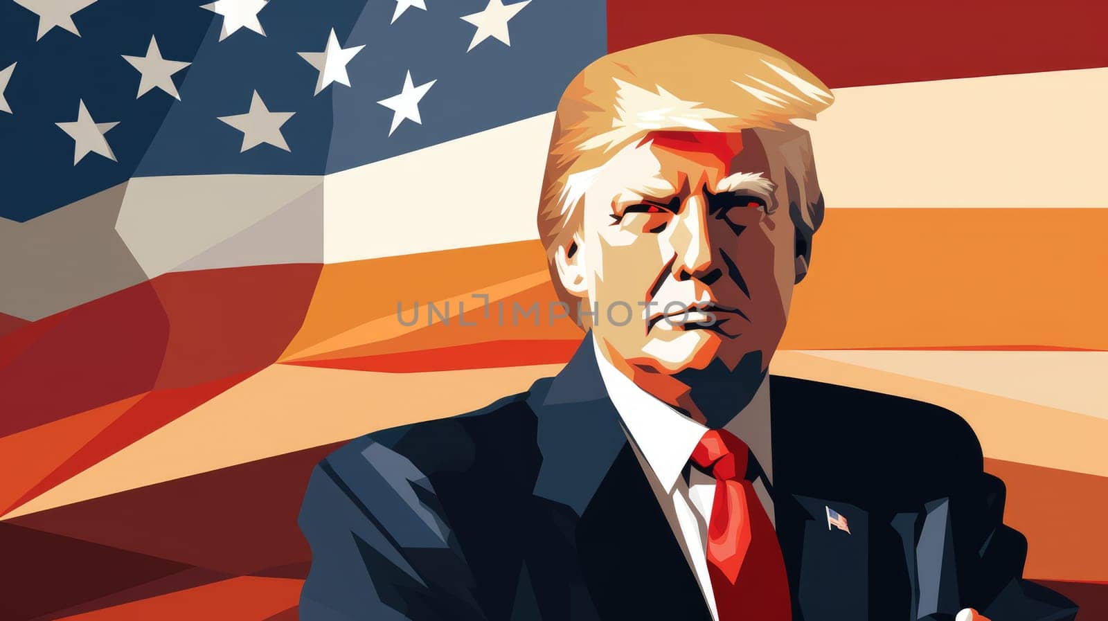 Donald Trump Standing in front of the U.S Flag. by palinchak