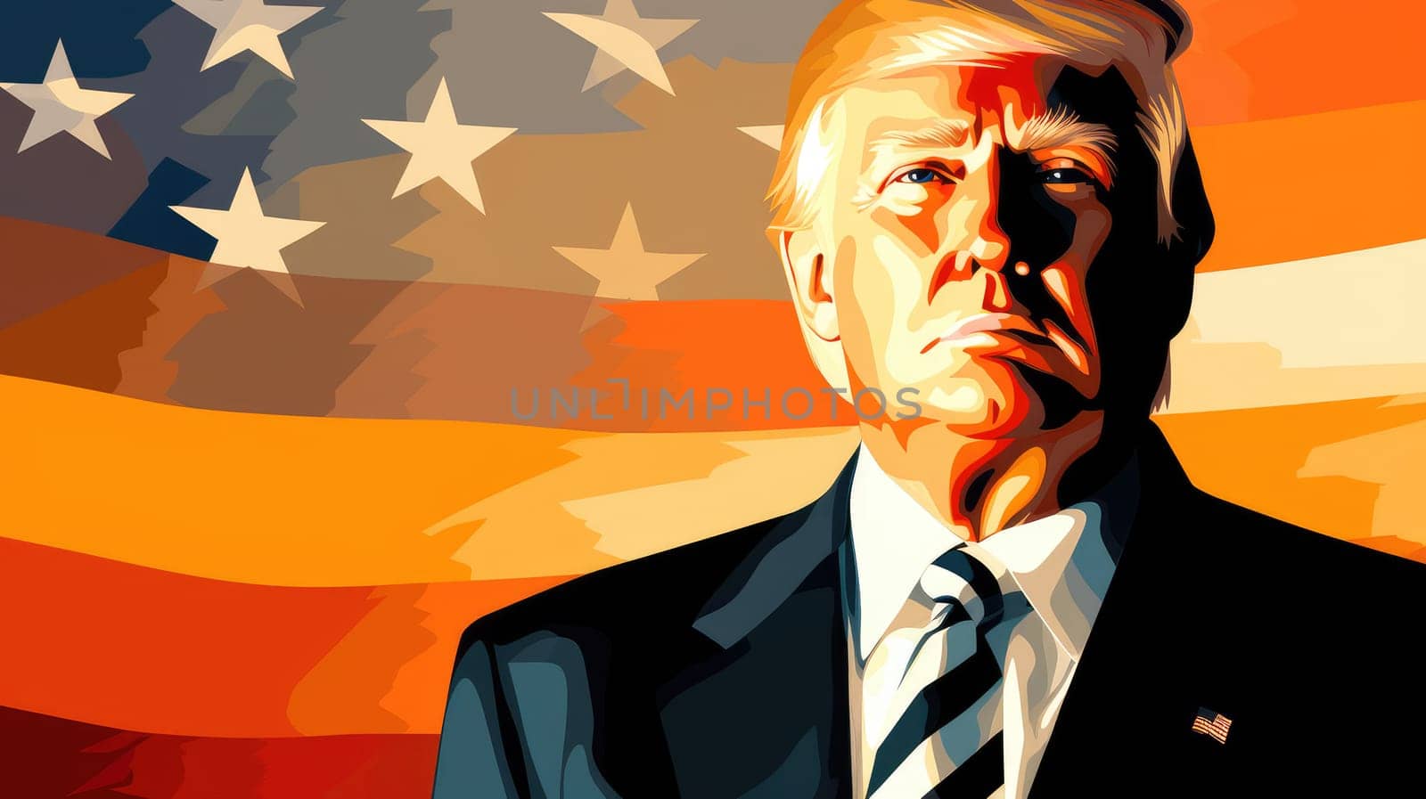 Donald Trump Standing in front of the U.S Flag. by palinchak