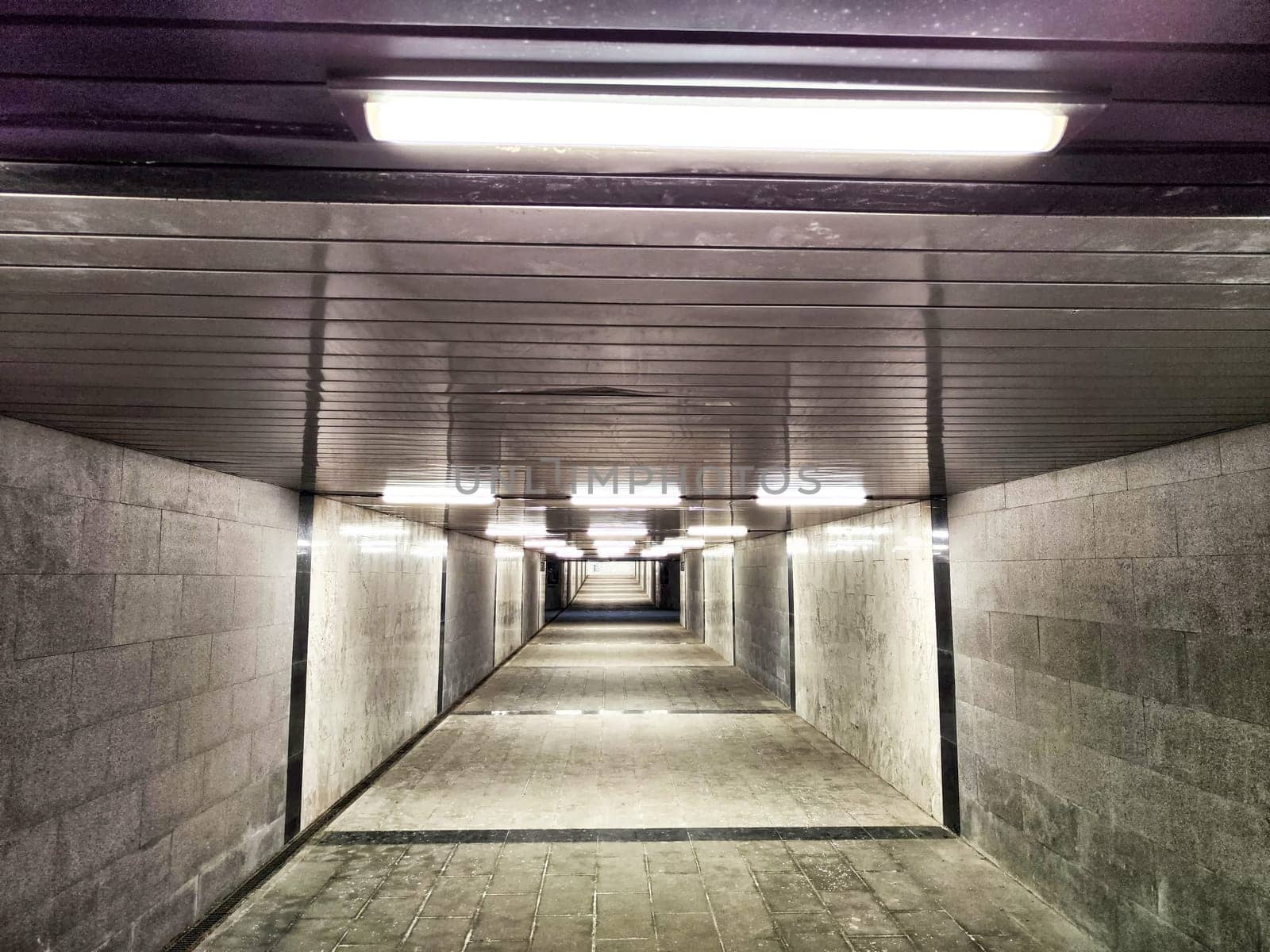 New empty Tunnel, abstract geometric background. Abstract beige squares with a linear perspective