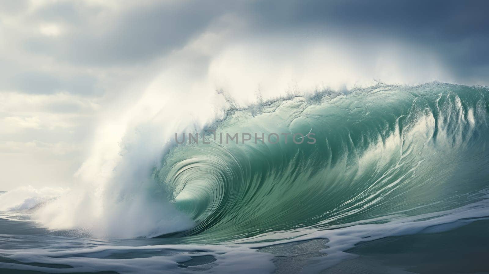 Huge wave breaking with a lot of spray and splash by palinchak