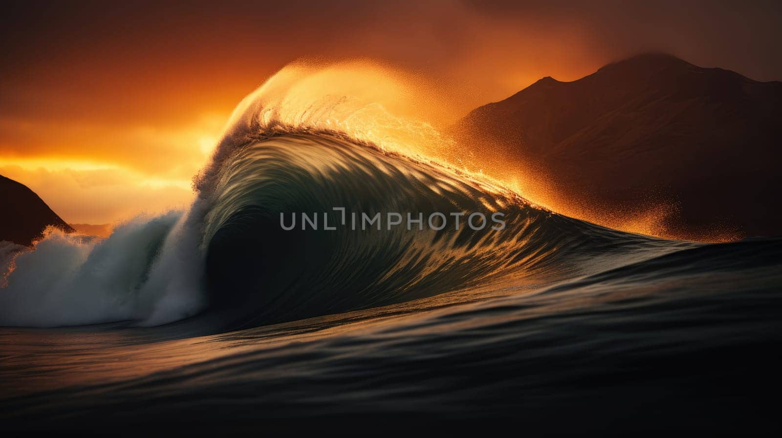 Huge wave breaking with a lot of spray and splash by palinchak