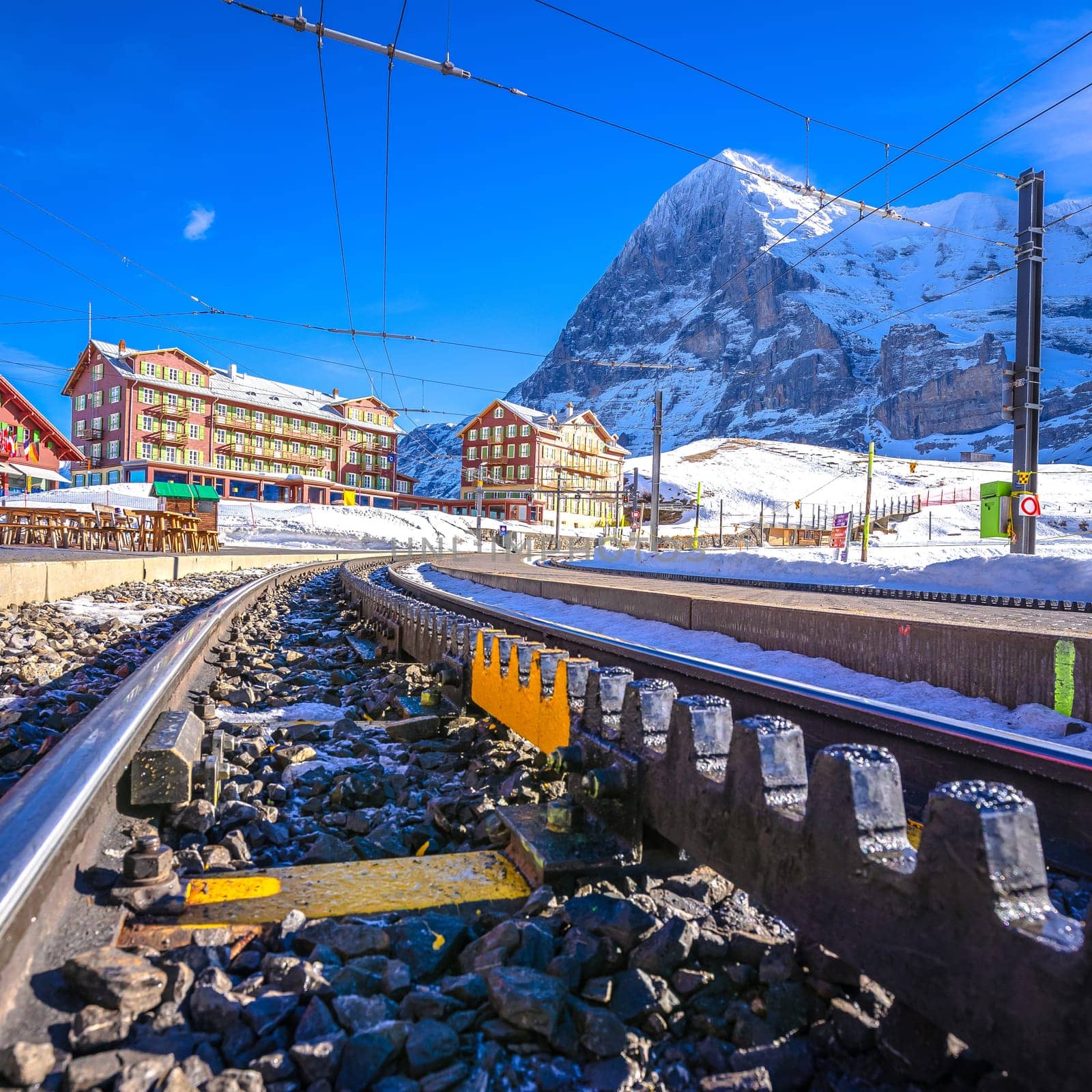 Kleine Scheidegg railway to Jungfraujoch peak view, Berner Oberland  by xbrchx
