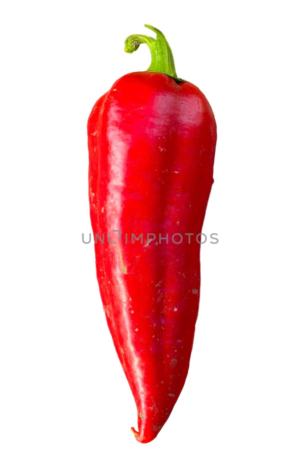 unwashed red peppers on a white background.