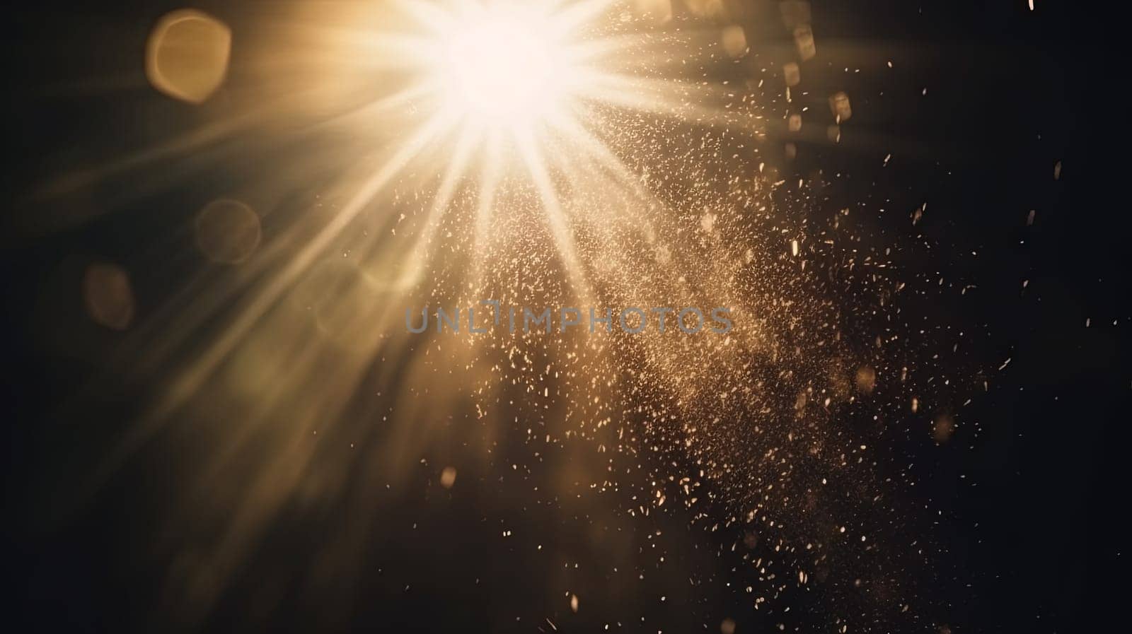 Dust rays background. God rays in the textured air. Generated AI